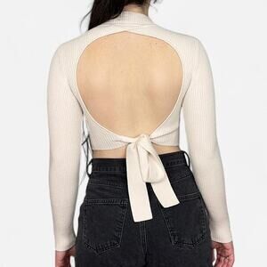 Zara cream ribbed open back